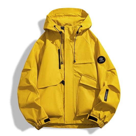 Outdoor Windproof Hooded Jacket 2025 New Sports Waterproof Jacket Casual Zipper Jacket Functional Casual Work Fashionable Coat