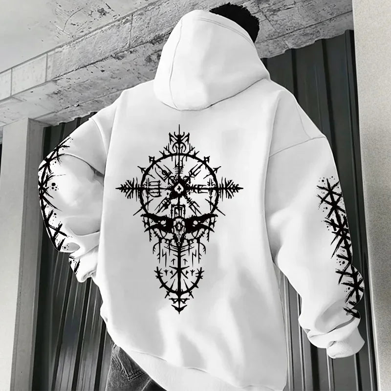 RAVENWAR//VIKING Mythos Hoodie – Nordic Cyberpunk Streetwear