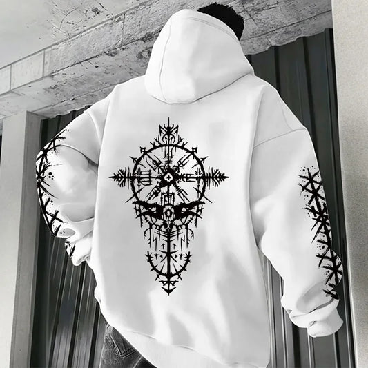 RAVENWAR//VIKING Mythos Hoodie – Nordic Cyberpunk Streetwear