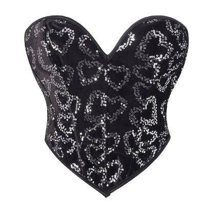 EleganceLace™ Overbust Corset Crop Top with Push-Up Design