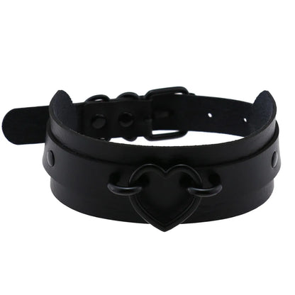 DIEZI Cosplay Black PU Leather Chain Necklace For Women Vintage Harajuku Gothic Choker Collar Statement Necklace Men Jewelry