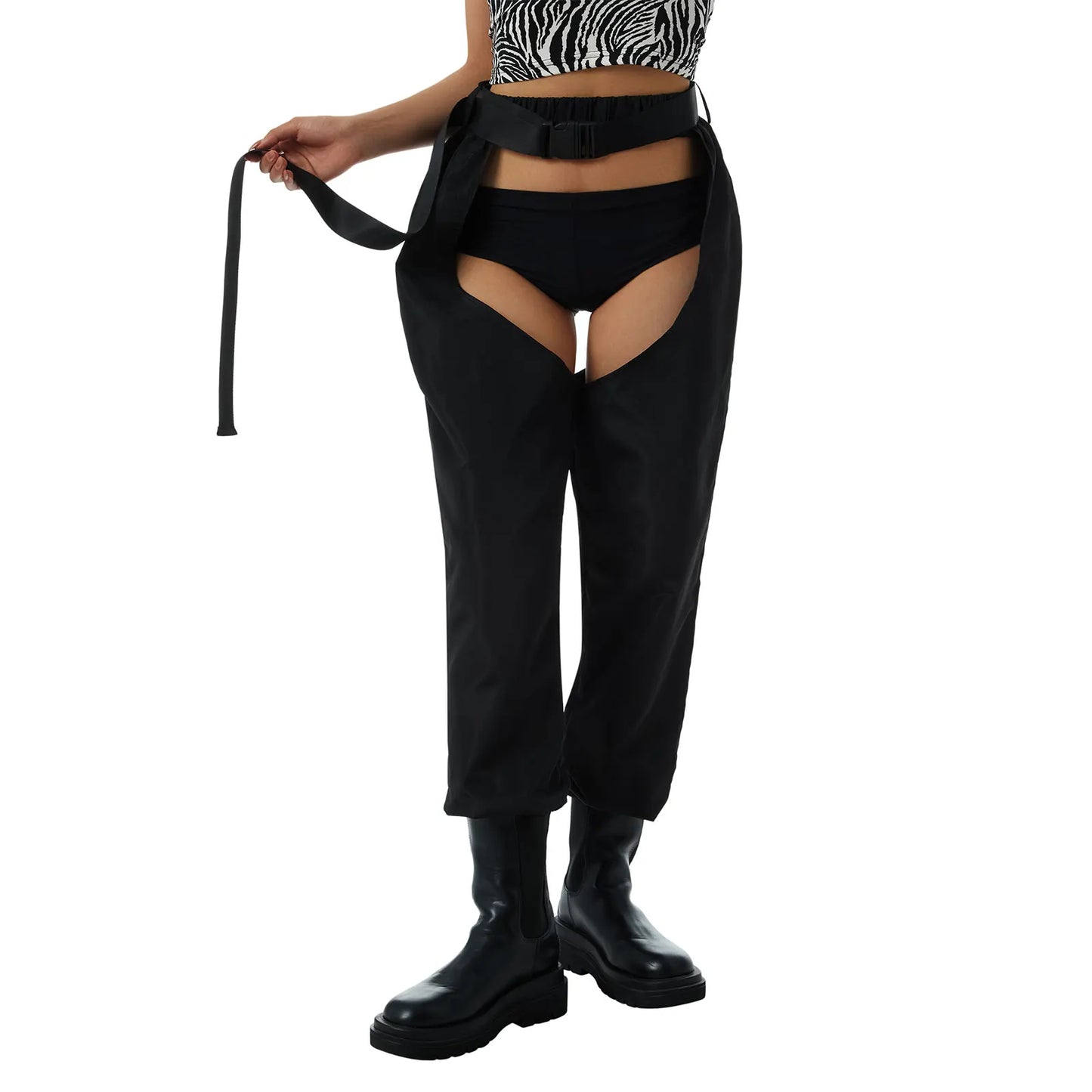 AFTERGLOW Cut-Out Chaps — Buckle, Patchwork/Solid
