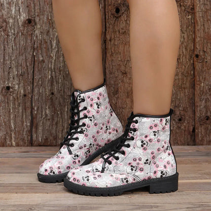 Shadow Skull Ankle Boots