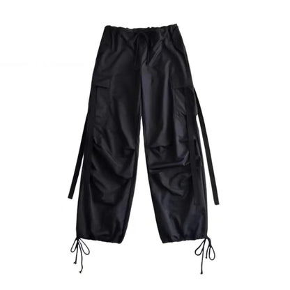 Signal Drop – High-Waist Red Cargo Joggers