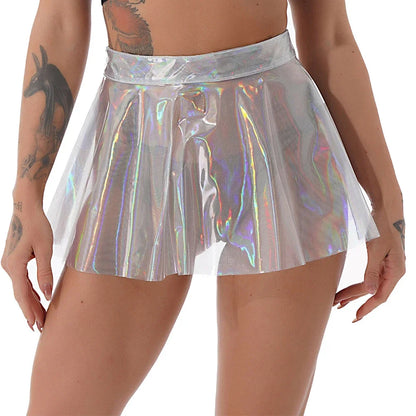 PHANTOM Pleat PVC Mini — High-Waist Sheer