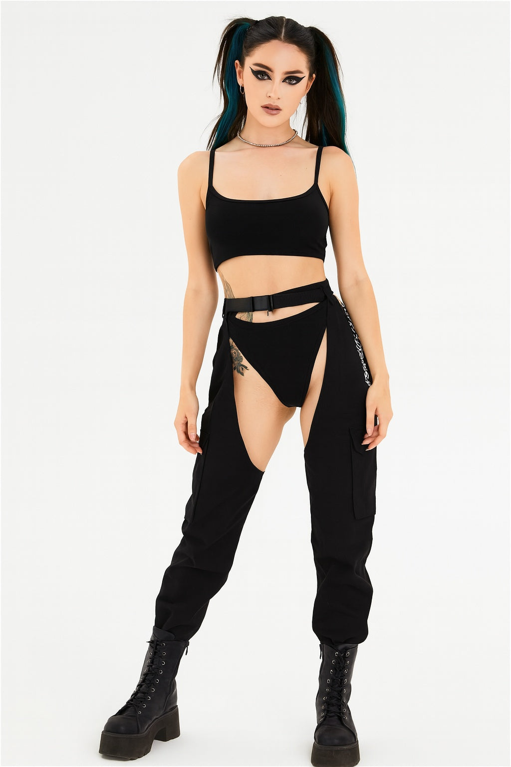AFTERGLOW Cut-Out Chaps — Buckle, Patchwork/Solid